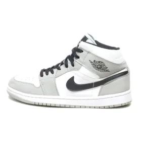 Air Jordan Air Air Jordan 1 Mid Light High-Top Sneakers Leather Grey Colour For Men