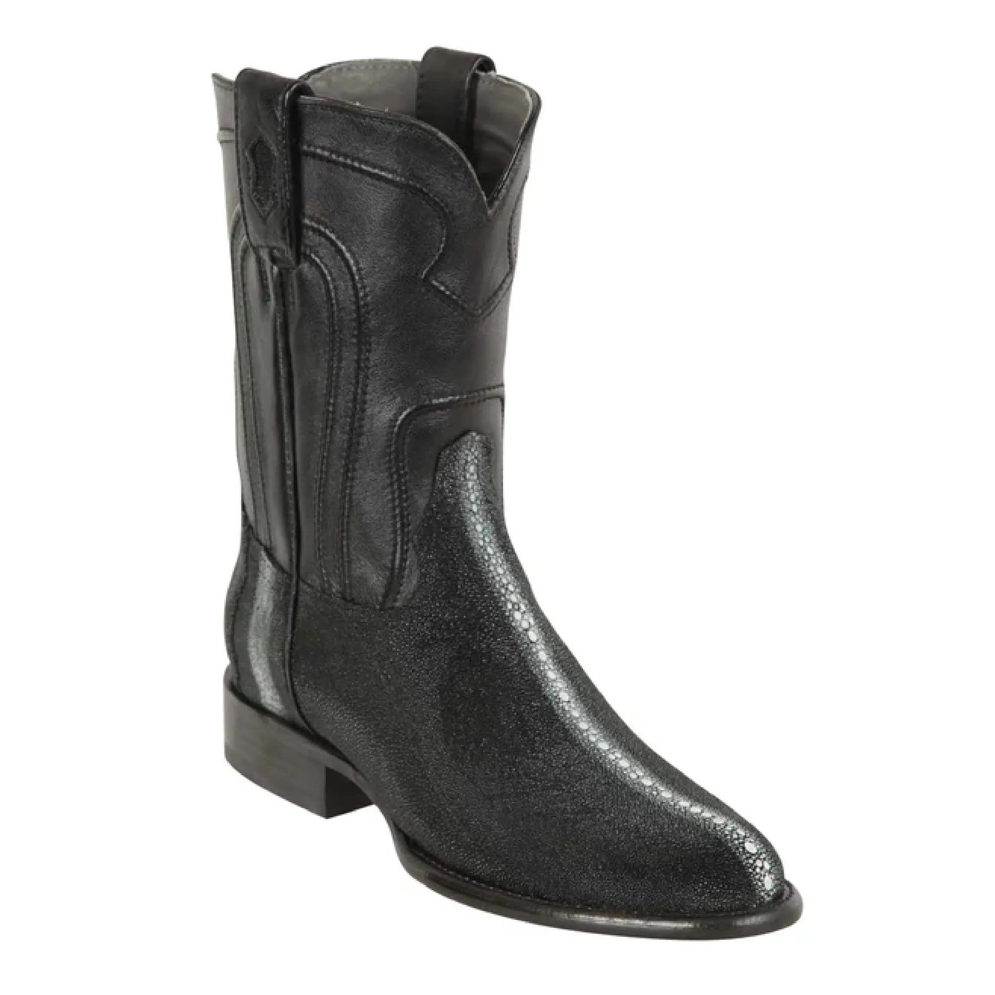 Los Altos Boots Mens #691105 Roper Bowstone Style Stingray | Color Black