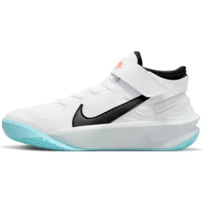 Nike Kids Team Hustle D 10 Flyease Basketball Boot/Shoe - White/Black/Photon Dust/Magic Ember