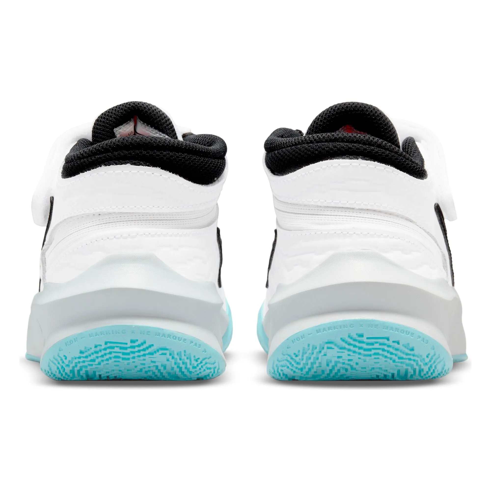 Nike Kids Team Hustle D 10 Flyease Basketball Boot/Shoe - White/Black/Photon Dust/Magic Ember