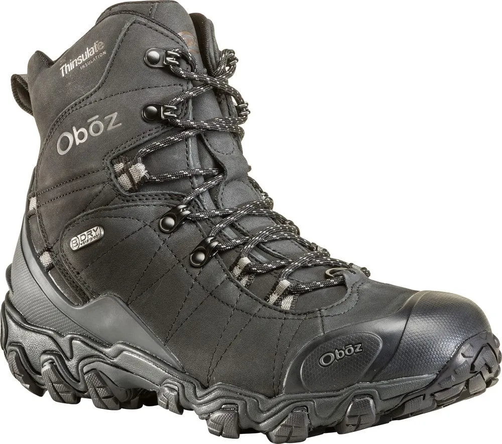 Oboz Men's Bridger 8" Insulated Waterproof Hiking Boots- Midnight Black