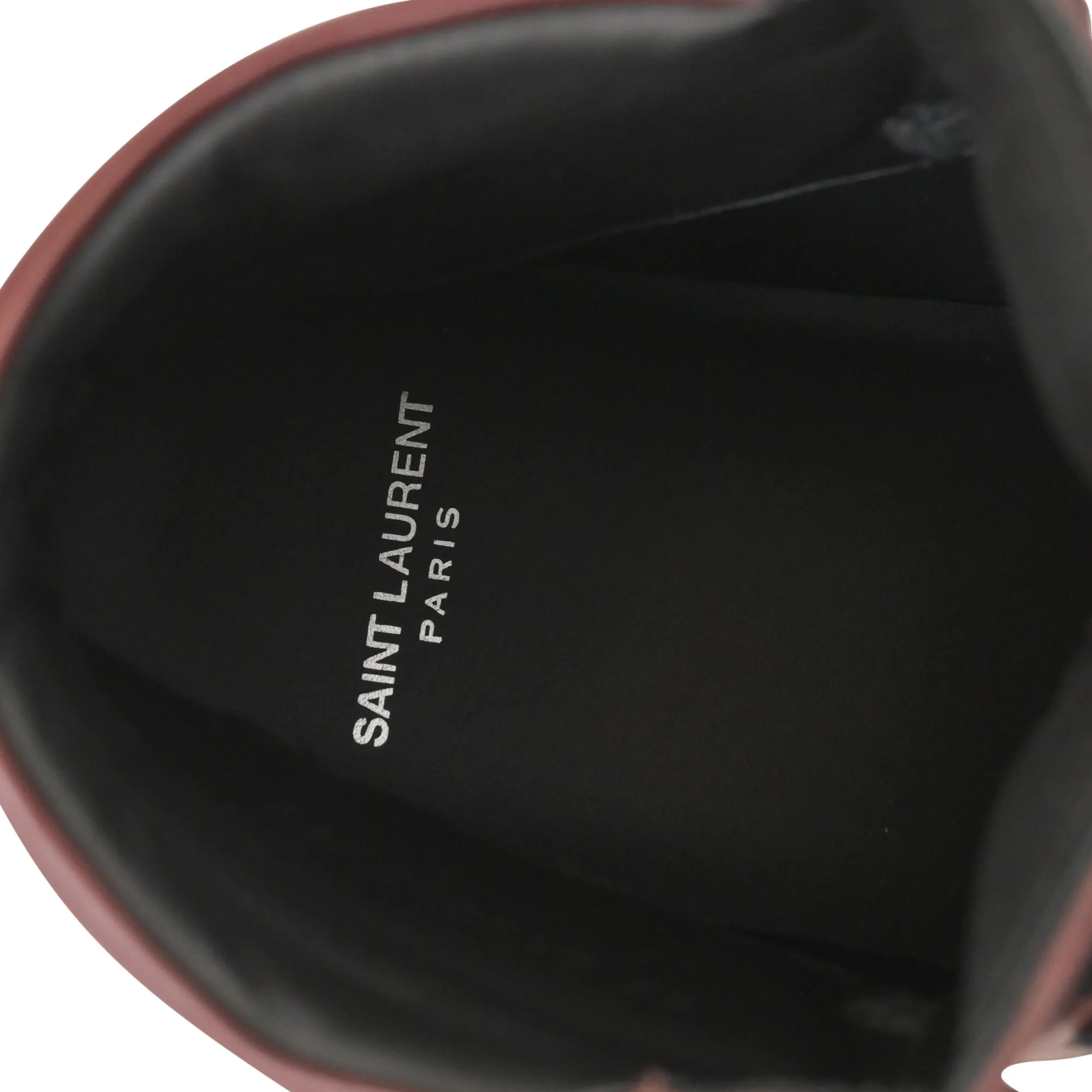 Saint Laurent SL/10H Colorblock Pattern Sneakers in Burgundy Leather