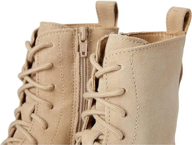 Steve Madden Jamisyn Sand Suede Fashion Lace Up Ankle Chunky Combat Boots