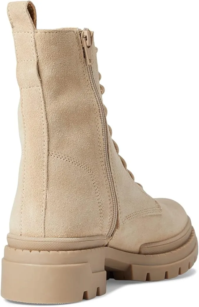 Steve Madden Jamisyn Sand Suede Fashion Lace Up Ankle Chunky Combat Boots