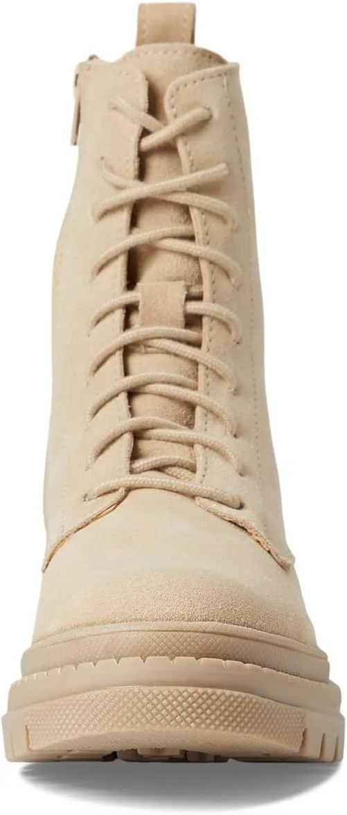 Steve Madden Jamisyn Sand Suede Fashion Lace Up Ankle Chunky Combat Boots
