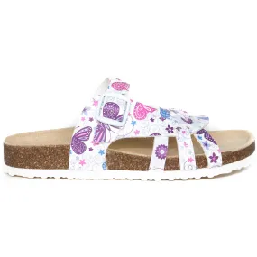 T90: colour 12 - white purple ladies orthotic sandals